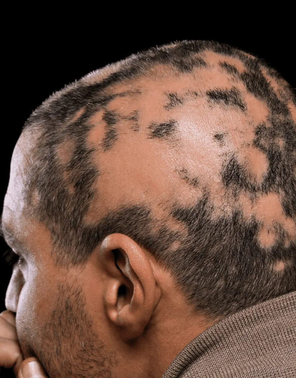 example Alopecia Areata severe case man